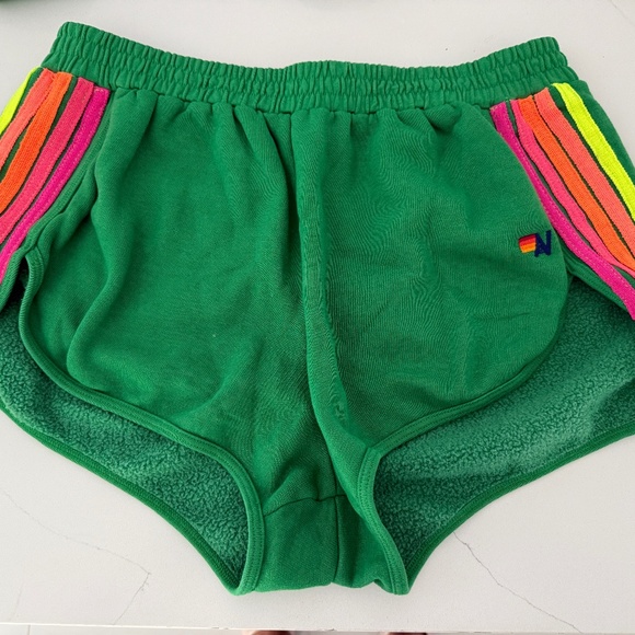 Aviator Nation X Revolve 5 Stripe Jogger Short Size L & XL Green - Picture 3 of 9